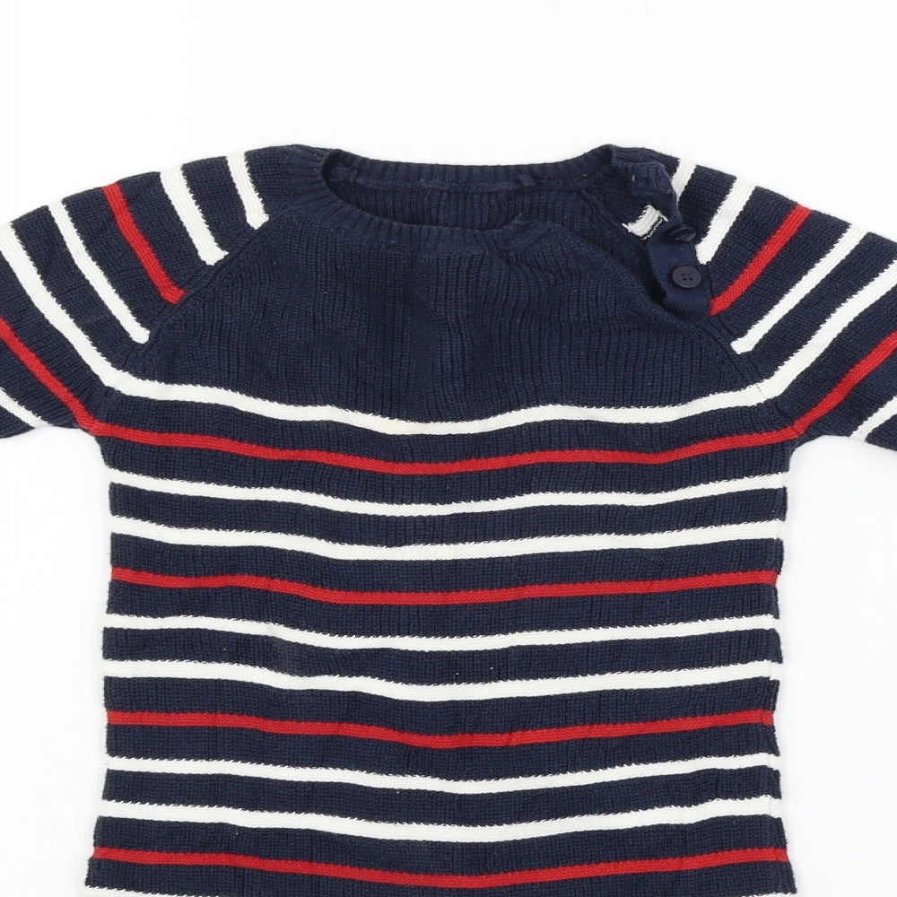 TU Boys Blue Geometric  Babygrow One-Piece Size 6-9 Months