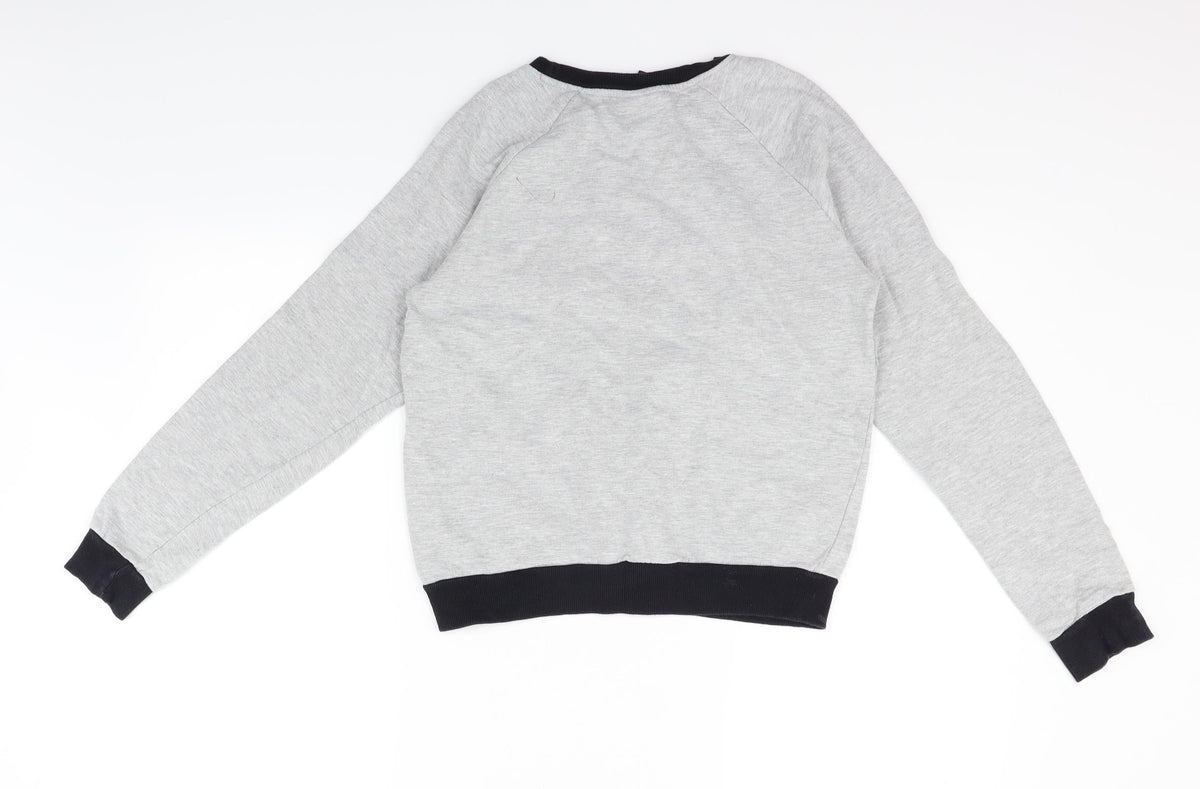 Topshop Womens Grey Houndstooth  Pullover Jumper Size 8