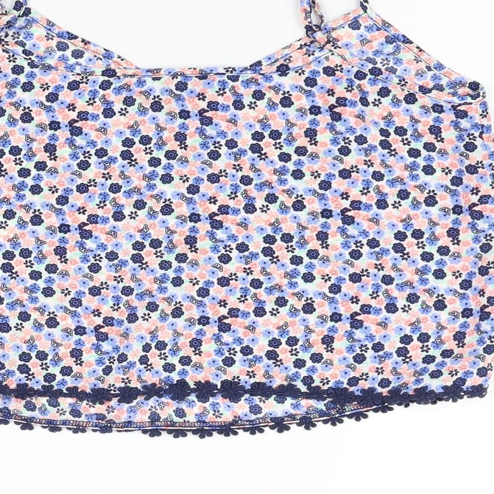 New Look Girls Blue Floral   Tank Size 10 Years