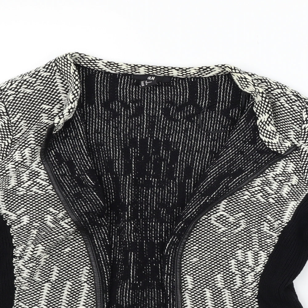 H&M Womens Grey Geometric  Cardigan Jumper Size M