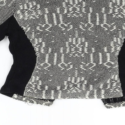 H&M Womens Grey Geometric  Cardigan Jumper Size M