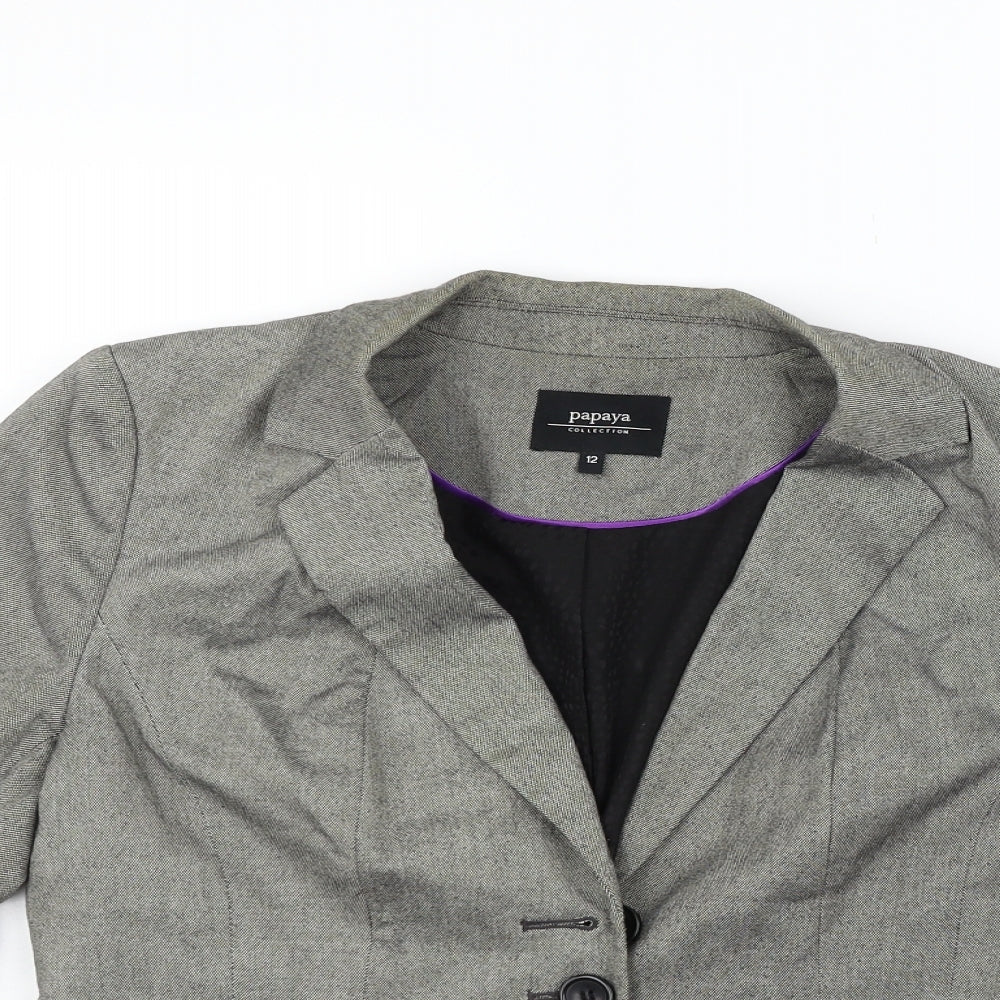 Papaya Womens Grey   Jacket Blazer Size 12
