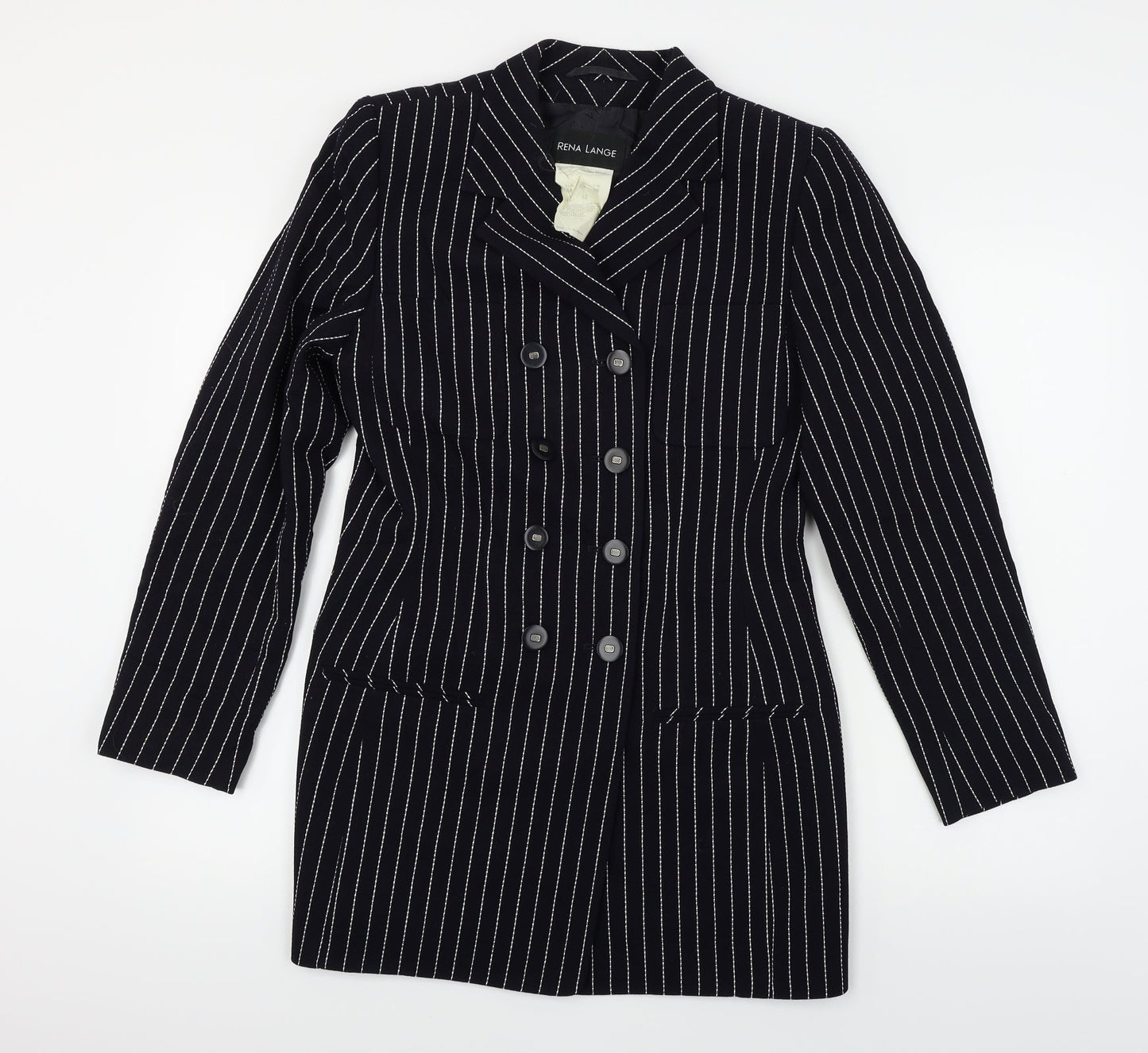 Rena Lange  Womens Black Striped  Jacket Blazer Size 12