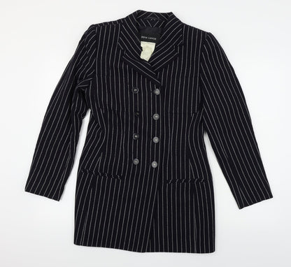 Rena Lange  Womens Black Striped  Jacket Blazer Size 12
