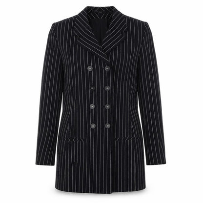 Rena Lange  Womens Black Striped  Jacket Blazer Size 12