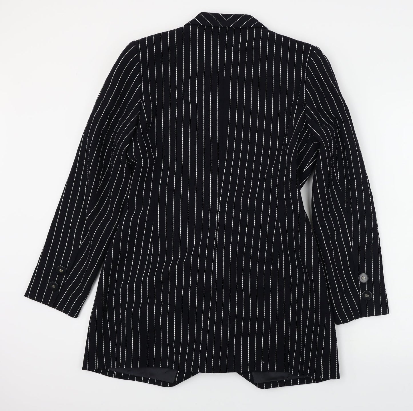 Rena Lange  Womens Black Striped  Jacket Blazer Size 12