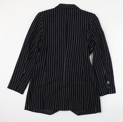 Rena Lange  Womens Black Striped  Jacket Blazer Size 12