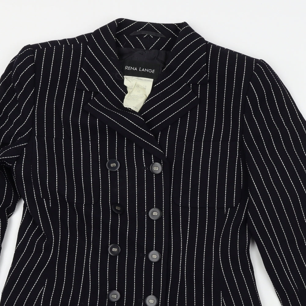Rena Lange  Womens Black Striped  Jacket Blazer Size 12