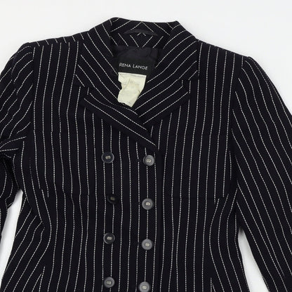 Rena Lange  Womens Black Striped  Jacket Blazer Size 12