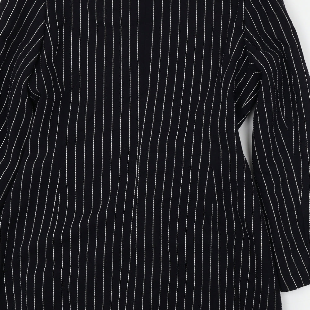 Rena Lange  Womens Black Striped  Jacket Blazer Size 12