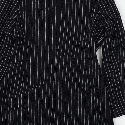 Rena Lange  Womens Black Striped  Jacket Blazer Size 12
