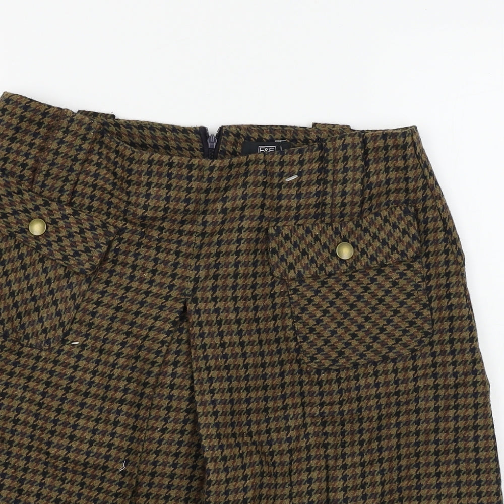 F&F  Womens Brown   A-Line Skirt Size 10