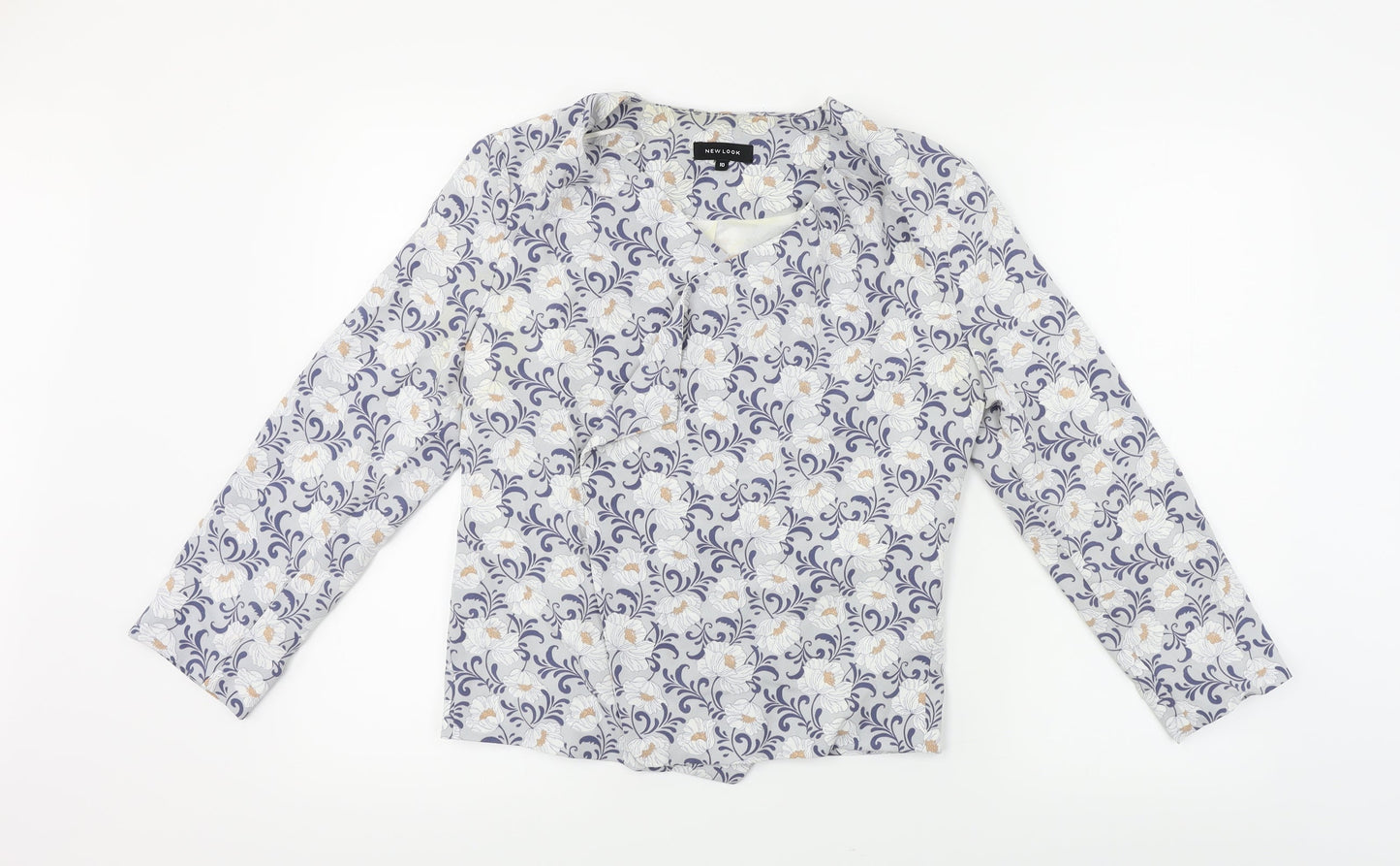 New Look  Womens Grey Floral  Jacket Blazer Size 10