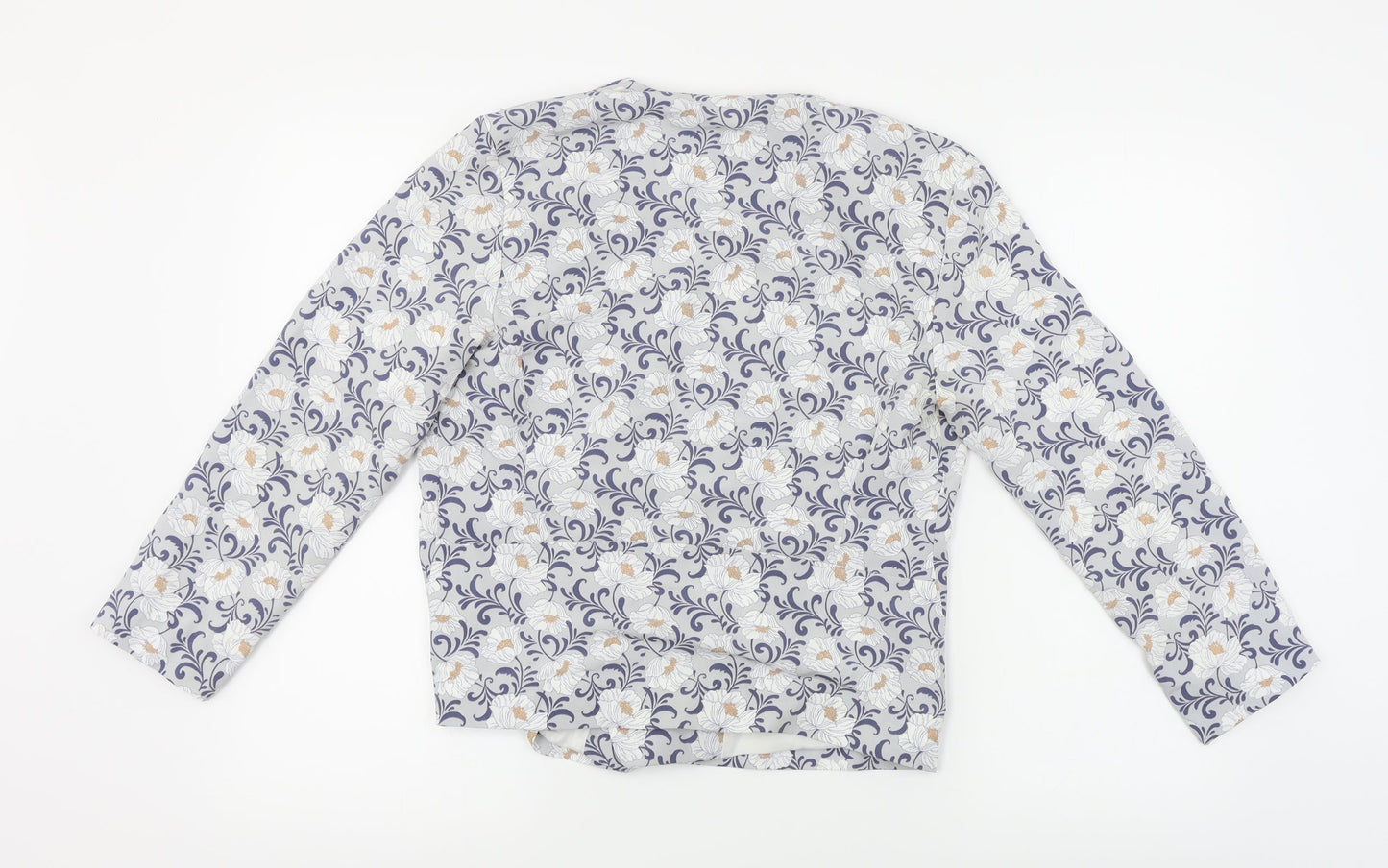 New Look  Womens Grey Floral  Jacket Blazer Size 10