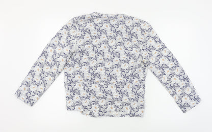 New Look  Womens Grey Floral  Jacket Blazer Size 10