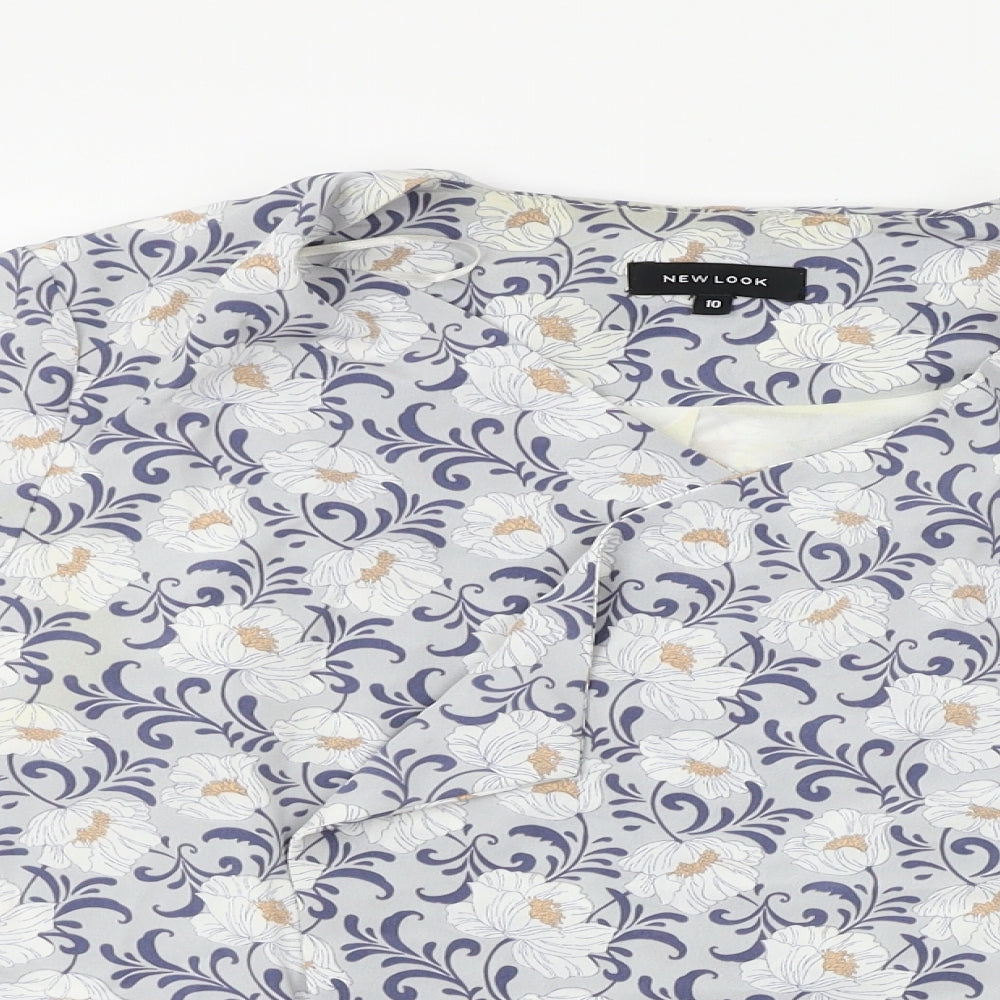 New Look  Womens Grey Floral  Jacket Blazer Size 10