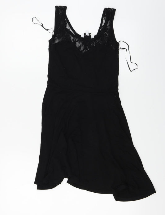 Womens UK Size 10 New Look Black Basic Blouse