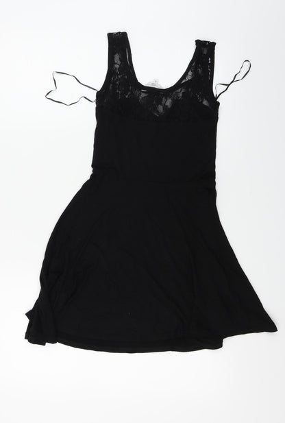 Womens UK Size 10 New Look Black Basic Blouse