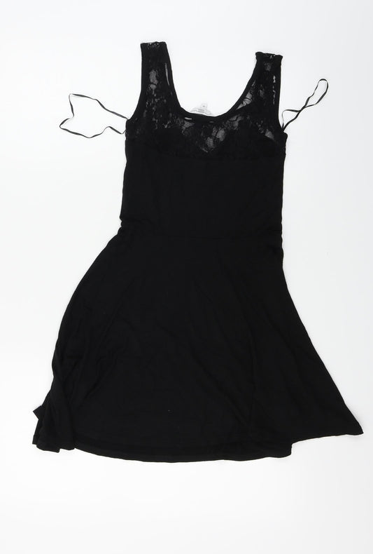 Womens UK Size 10 New Look Black Basic Blouse