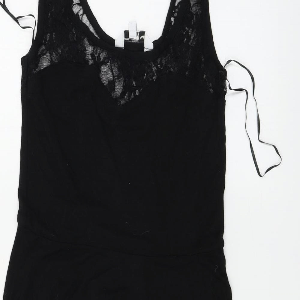 Womens UK Size 10 New Look Black Basic Blouse