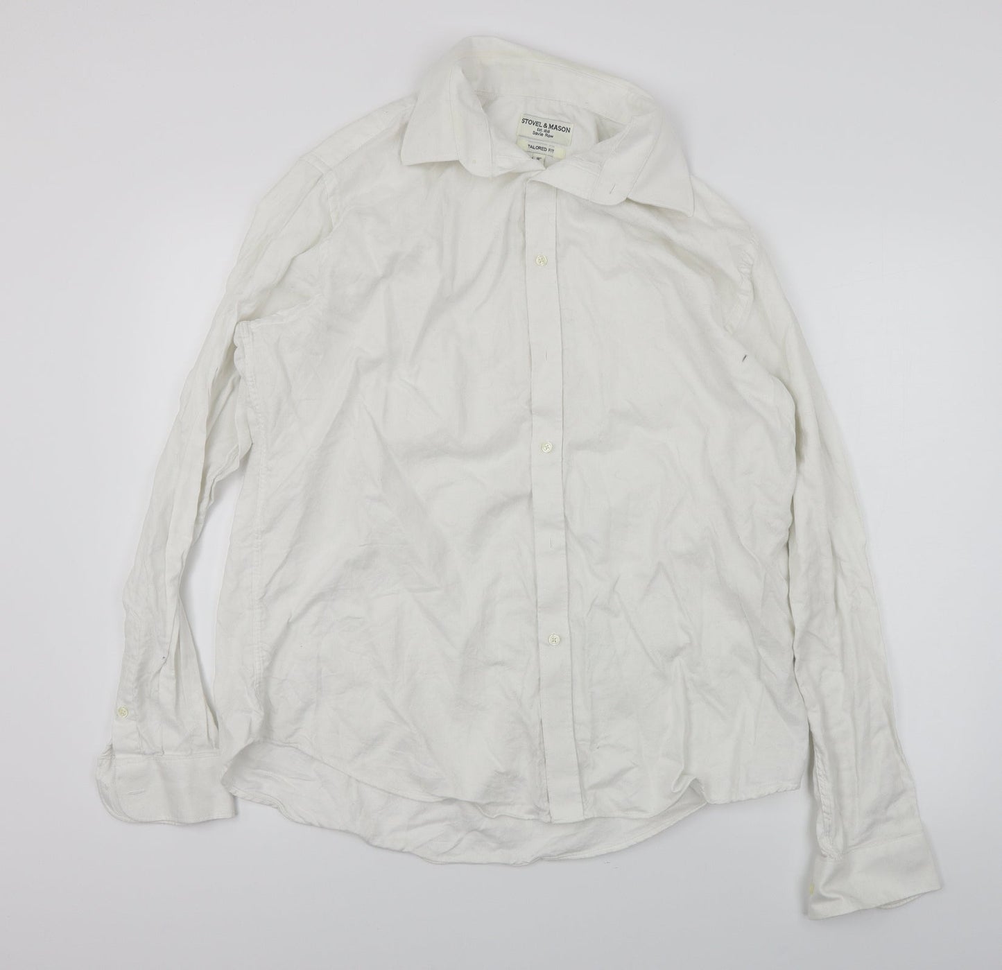 stovel & mason  Mens White    Button-Up Size 18