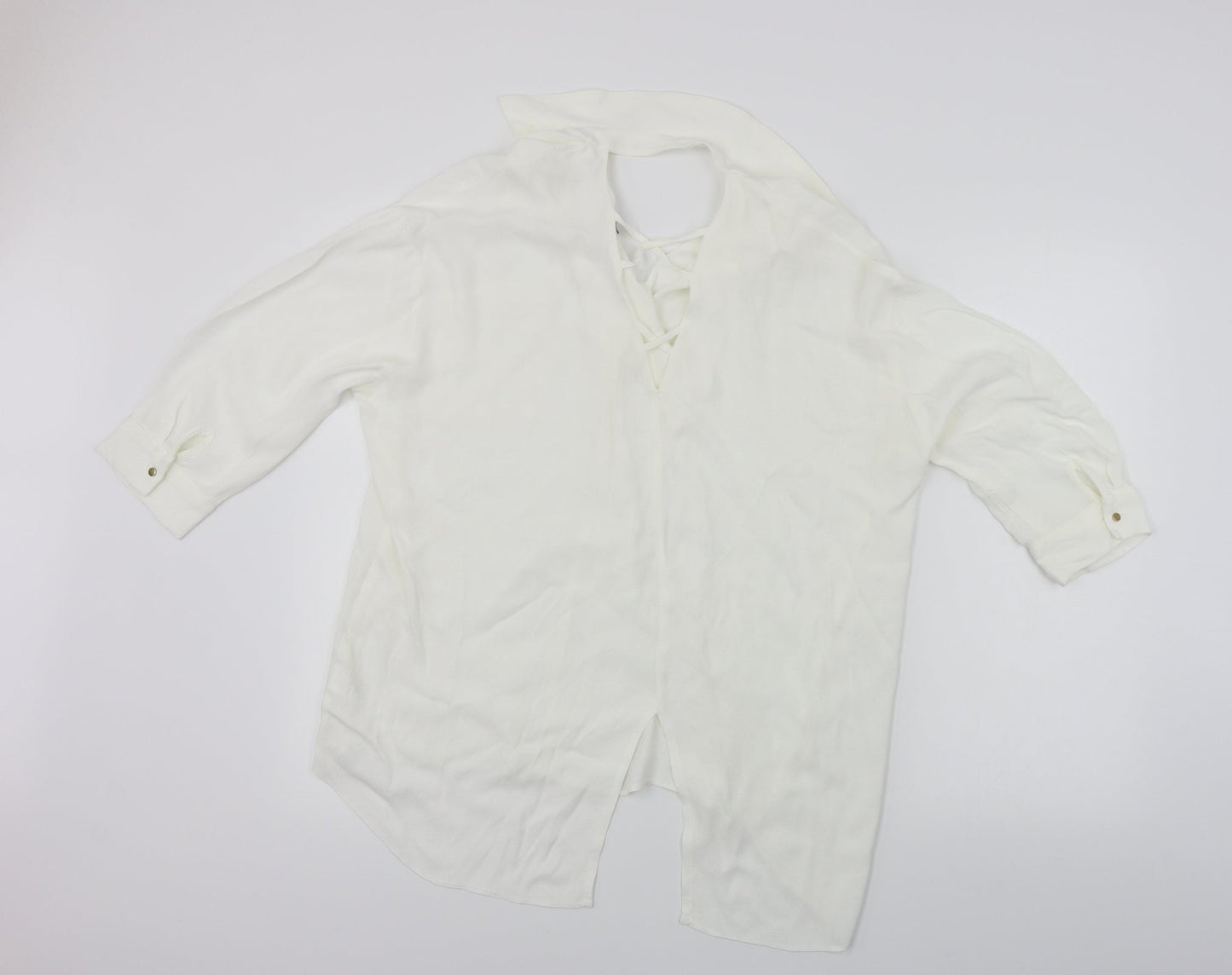 Womens UK Size 10 river island White Basic Blouse
