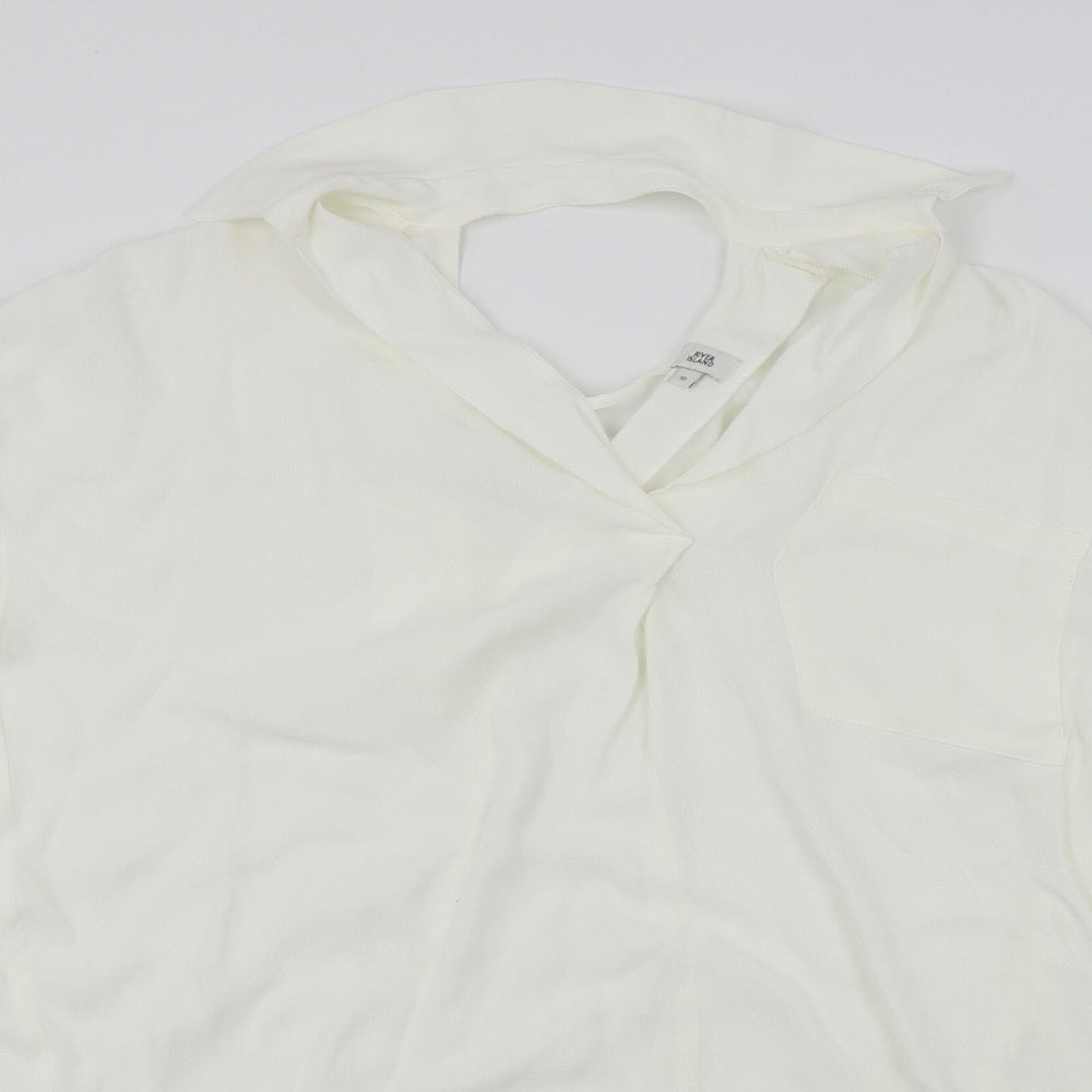 Womens UK Size 10 river island White Basic Blouse
