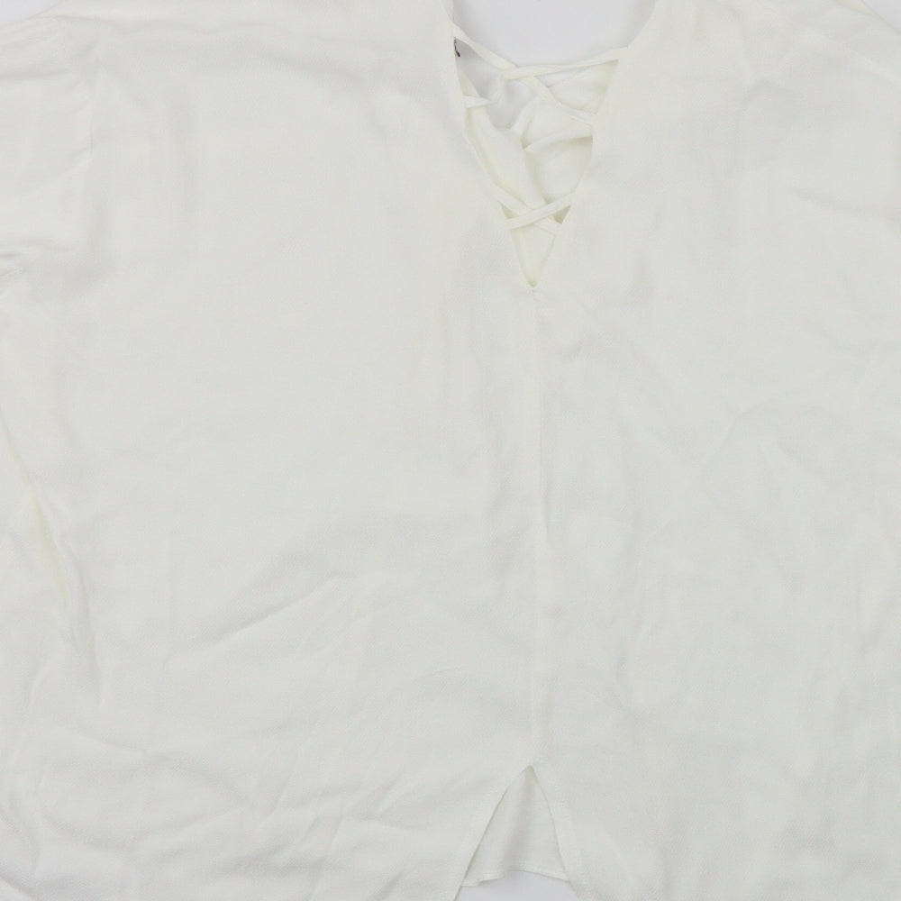 Womens UK Size 10 river island White Basic Blouse