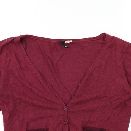 H&M Womens Pink  Knit Cardigan Jumper Size 10