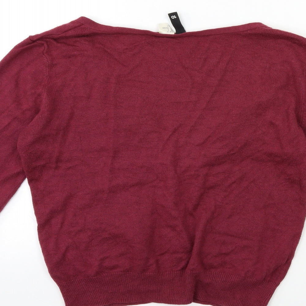 H&M Womens Pink  Knit Cardigan Jumper Size 10