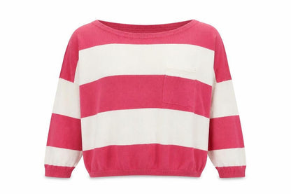 H&M Womens Pink Striped Knit Pullover Jumper Size 8