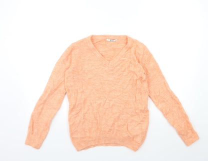Tu Womens Orange  Knit Pullover Jumper Size 8