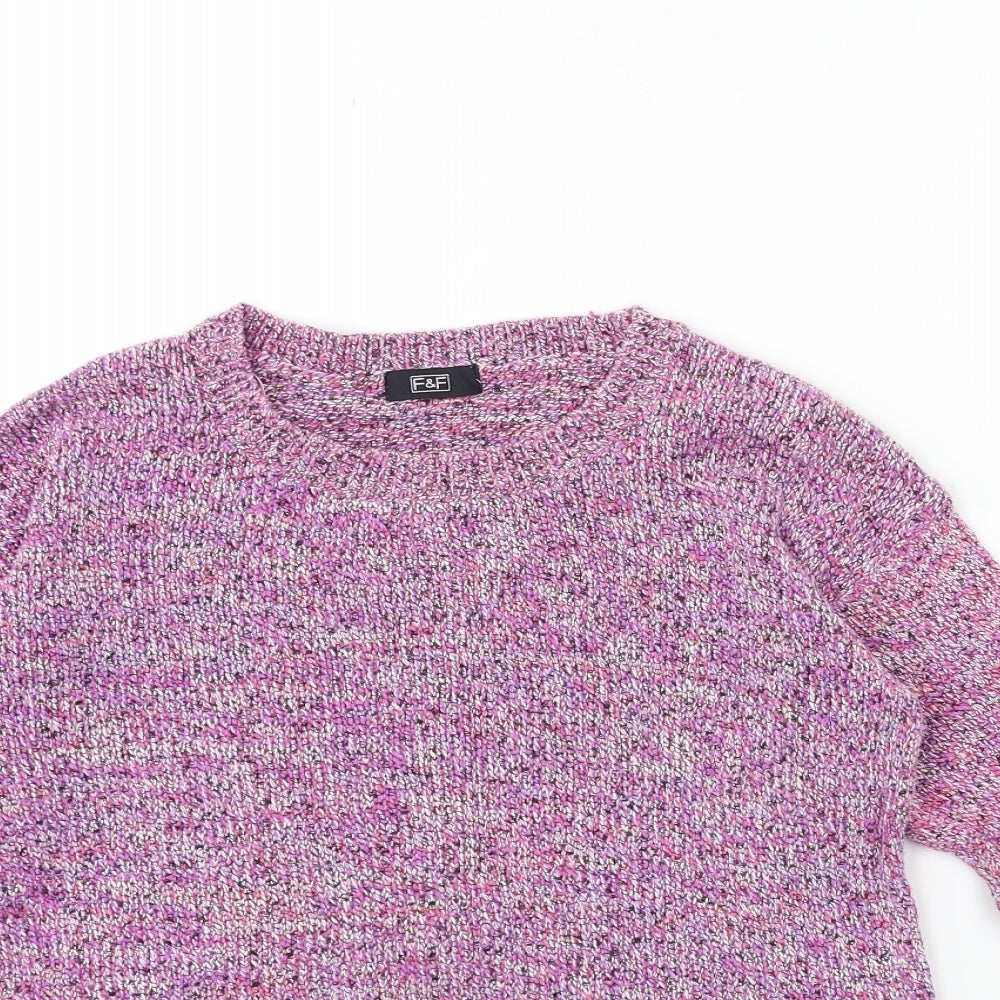 F&F Womens Purple  Knit Pullover Jumper Size 8