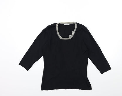 Womens UK Size 12 Berkertex Black Basic T-Shirt