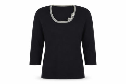 Womens UK Size 12 Berkertex Black Basic T-Shirt