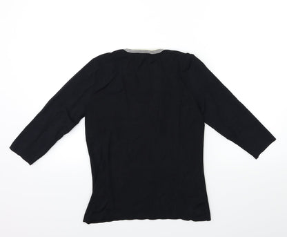 Womens UK Size 12 Berkertex Black Basic T-Shirt