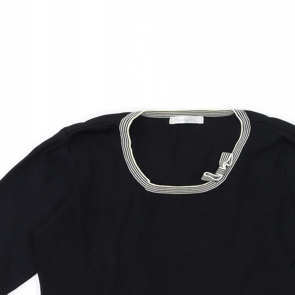 Womens UK Size 12 Berkertex Black Basic T-Shirt