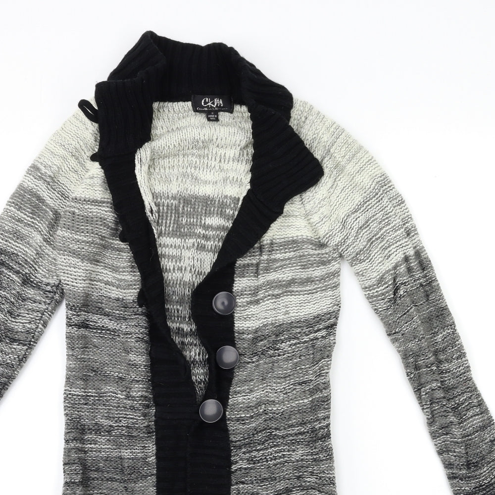 CKM Womens Grey  Knit Cardigan Jumper Size S