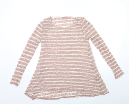 Phase Eight Womens Pink Striped Knit Pullover Jumper Size 10