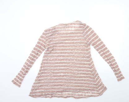 Phase Eight Womens Pink Striped Knit Pullover Jumper Size 10