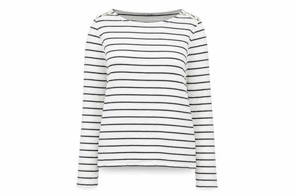 Atmosphere Womens White Striped Knit Pullover Jumper Size 6