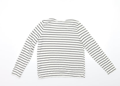 Atmosphere Womens White Striped Knit Pullover Jumper Size 6