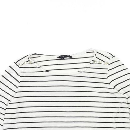 Atmosphere Womens White Striped Knit Pullover Jumper Size 6