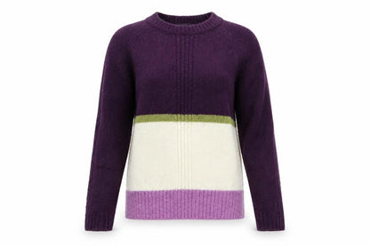 Marks & Spencer Womens Purple Striped Knit Pullover Jumper Size XS