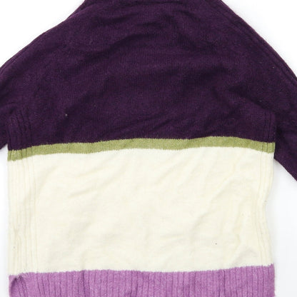Marks and Spencer Womens Purple Striped Knit Pullover Jumper Size XS