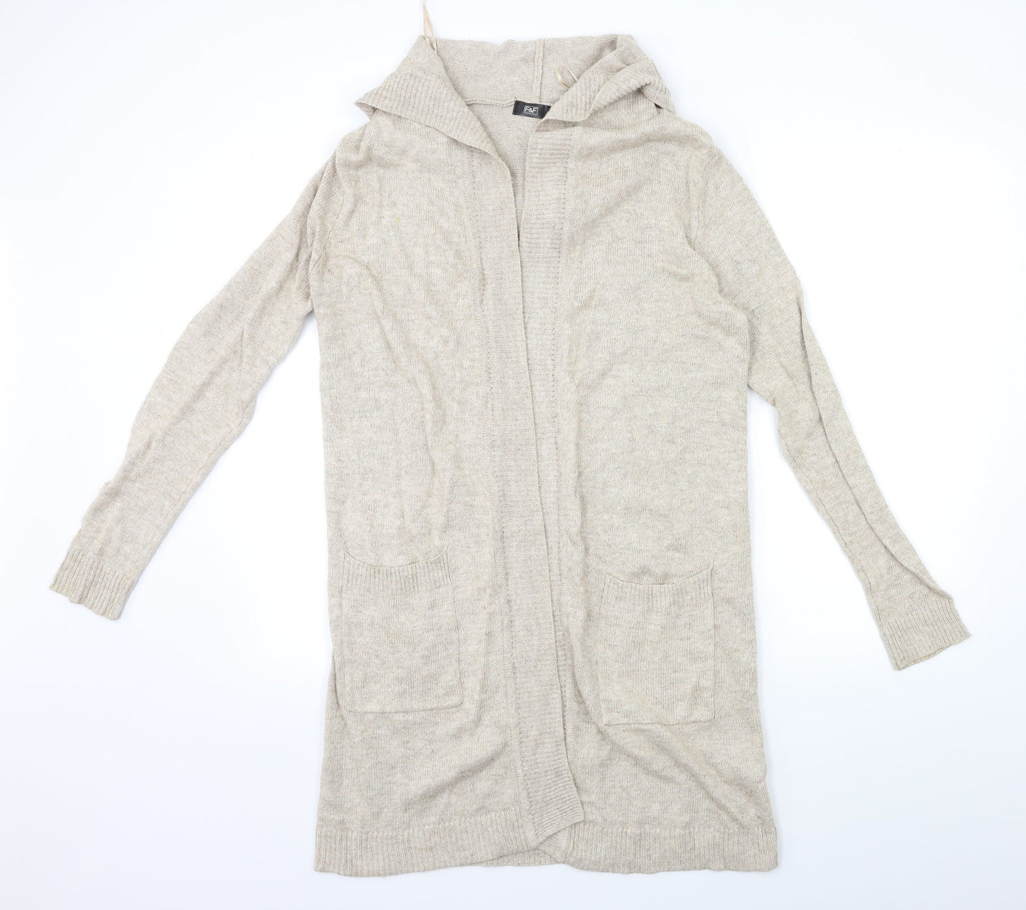 F&F Womens Beige  Knit Cardigan Jumper Size S
