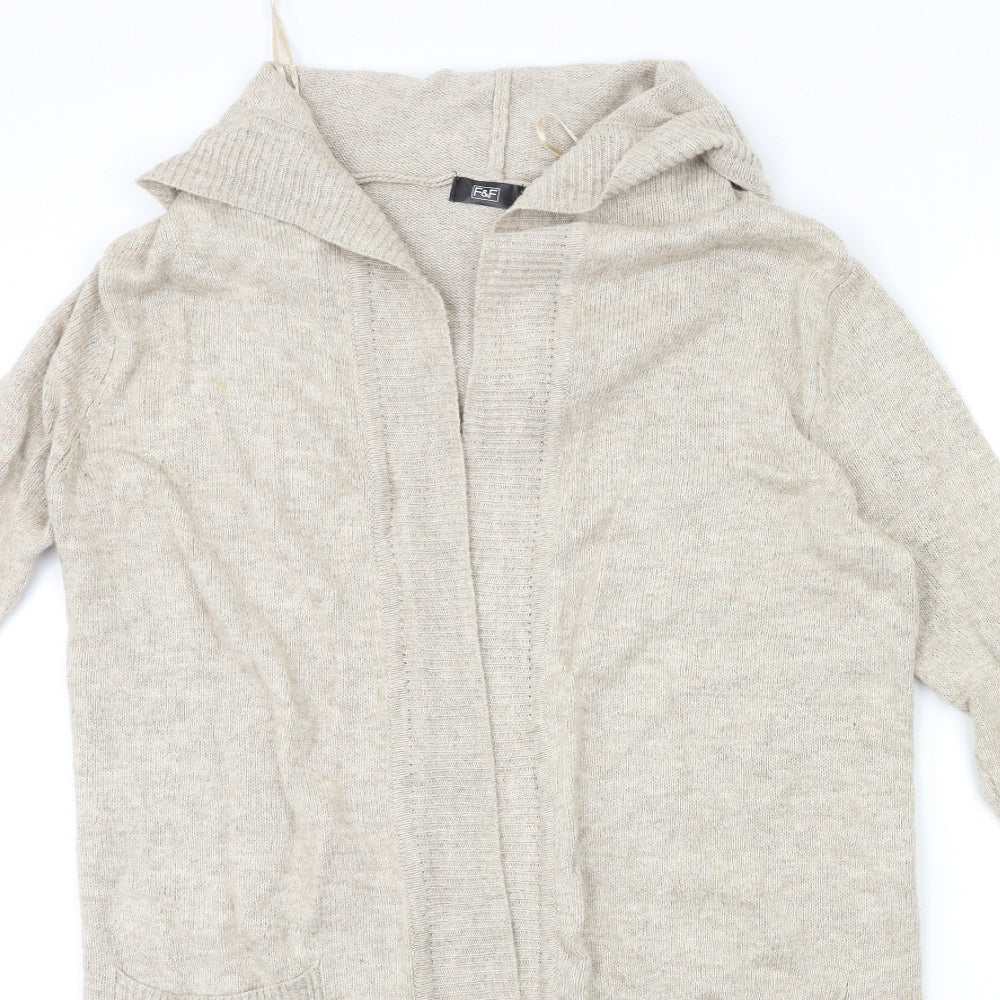 F&F Womens Beige  Knit Cardigan Jumper Size S