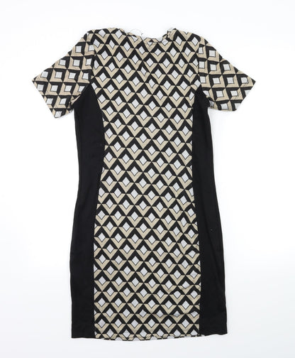 Preworn Womens Beige Geometric  Jumper Dress  Size 12