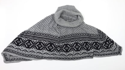 Preworn Womens Grey Geometric   Shawl/Wrap