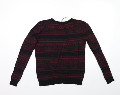 Forever 21 Womens Black Striped Knit Pullover Jumper Size S
